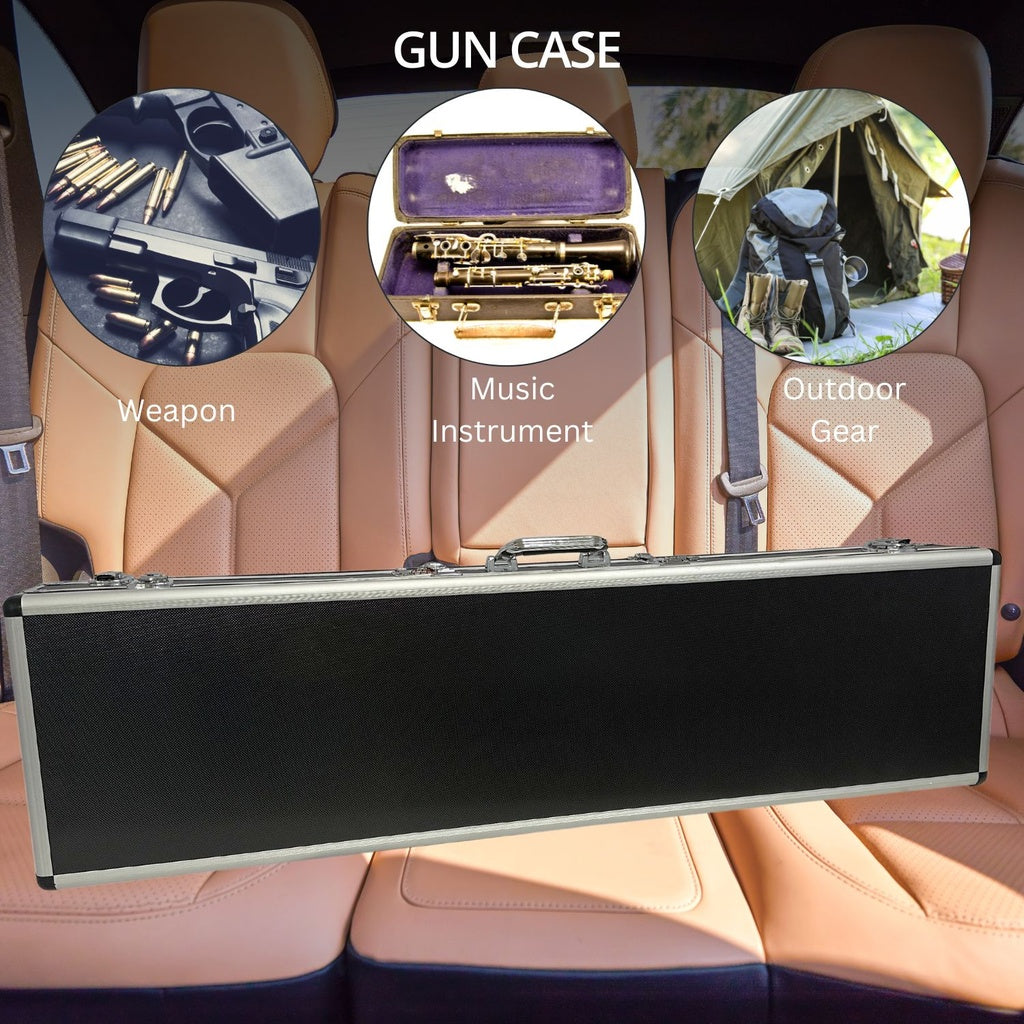 Hard Aluminium Double-Sided Multipurpose Case - Silver and Black