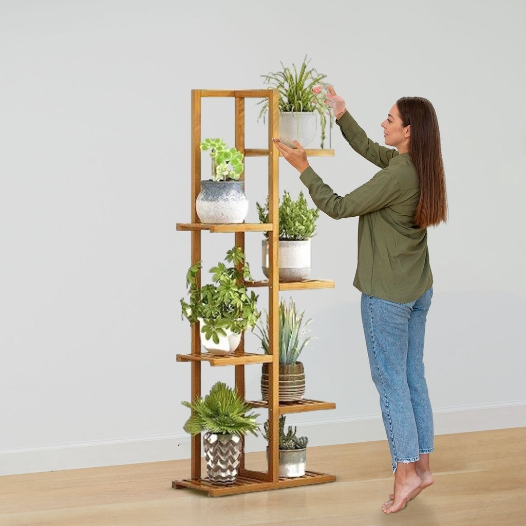 6 Tier 7 Potted Bamboo Plant Stand Rack (120CM)