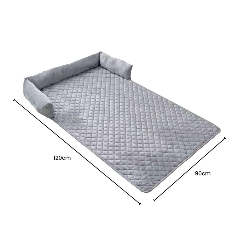 Pet Sofa Cover with Bolster Large Size (Light Grey)