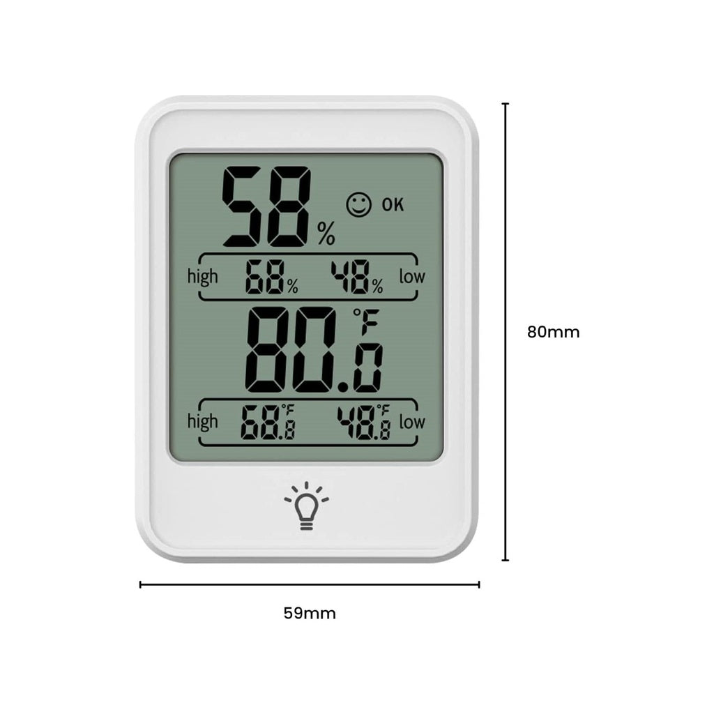 Thermo Hygrometer No Backlight White