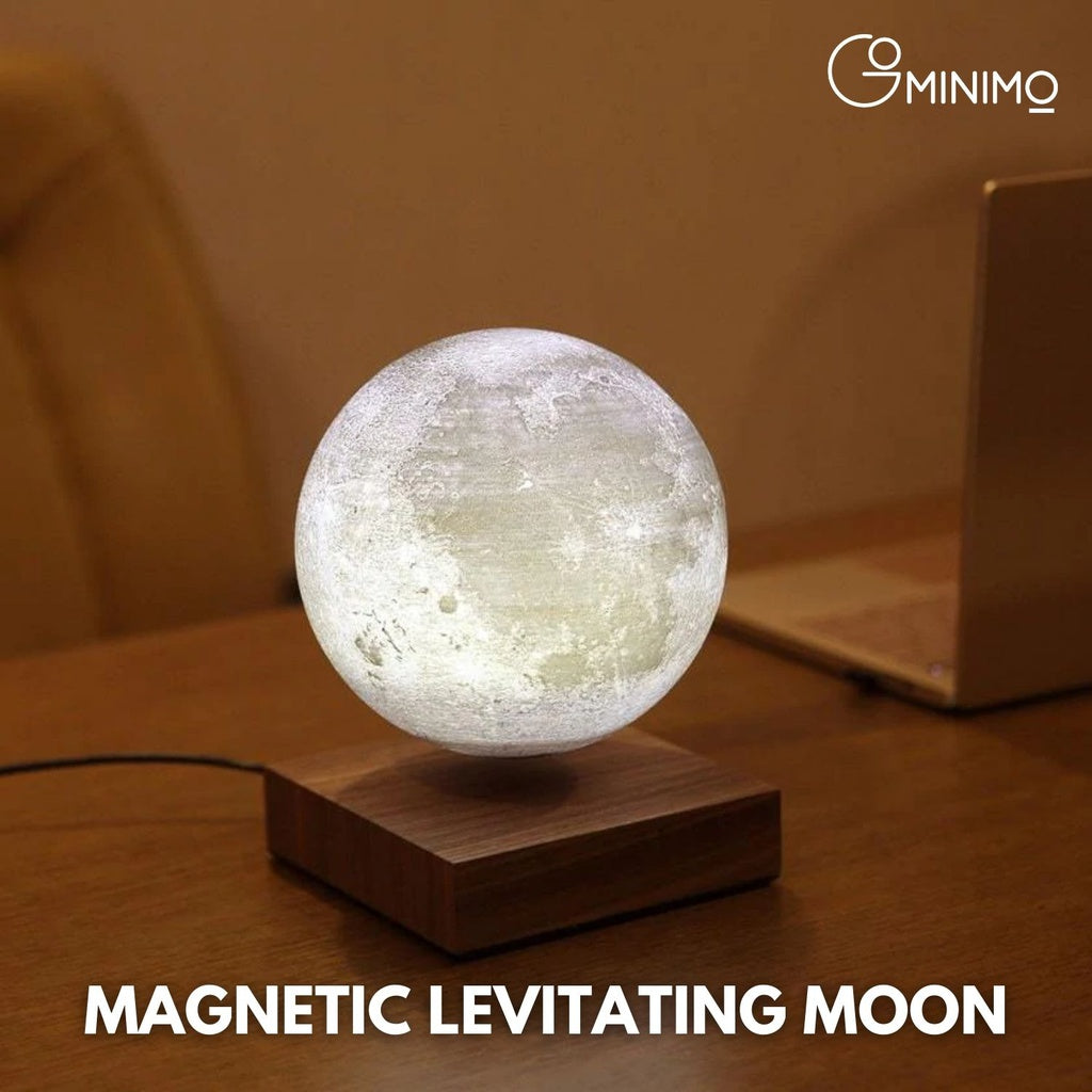 Magnetic Levitating 3D Moon Lamp - Dark Brown