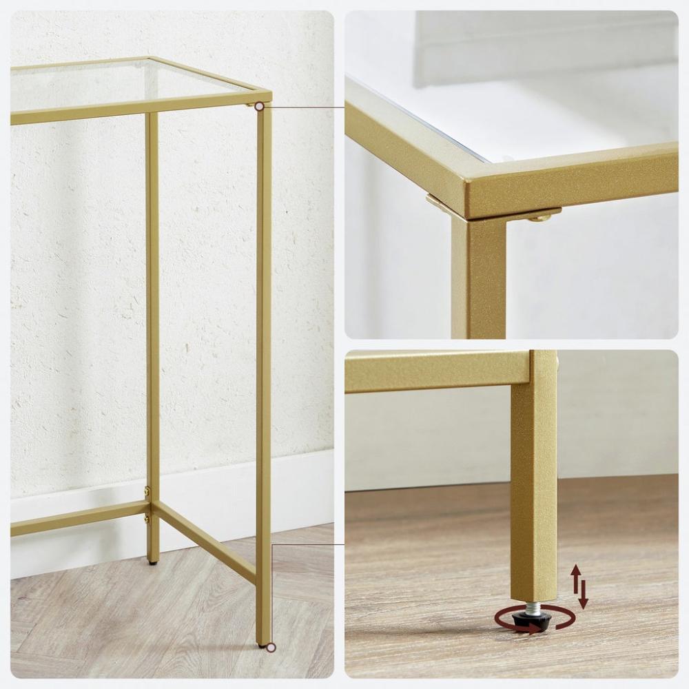 Tempered Glass Gold Console Table