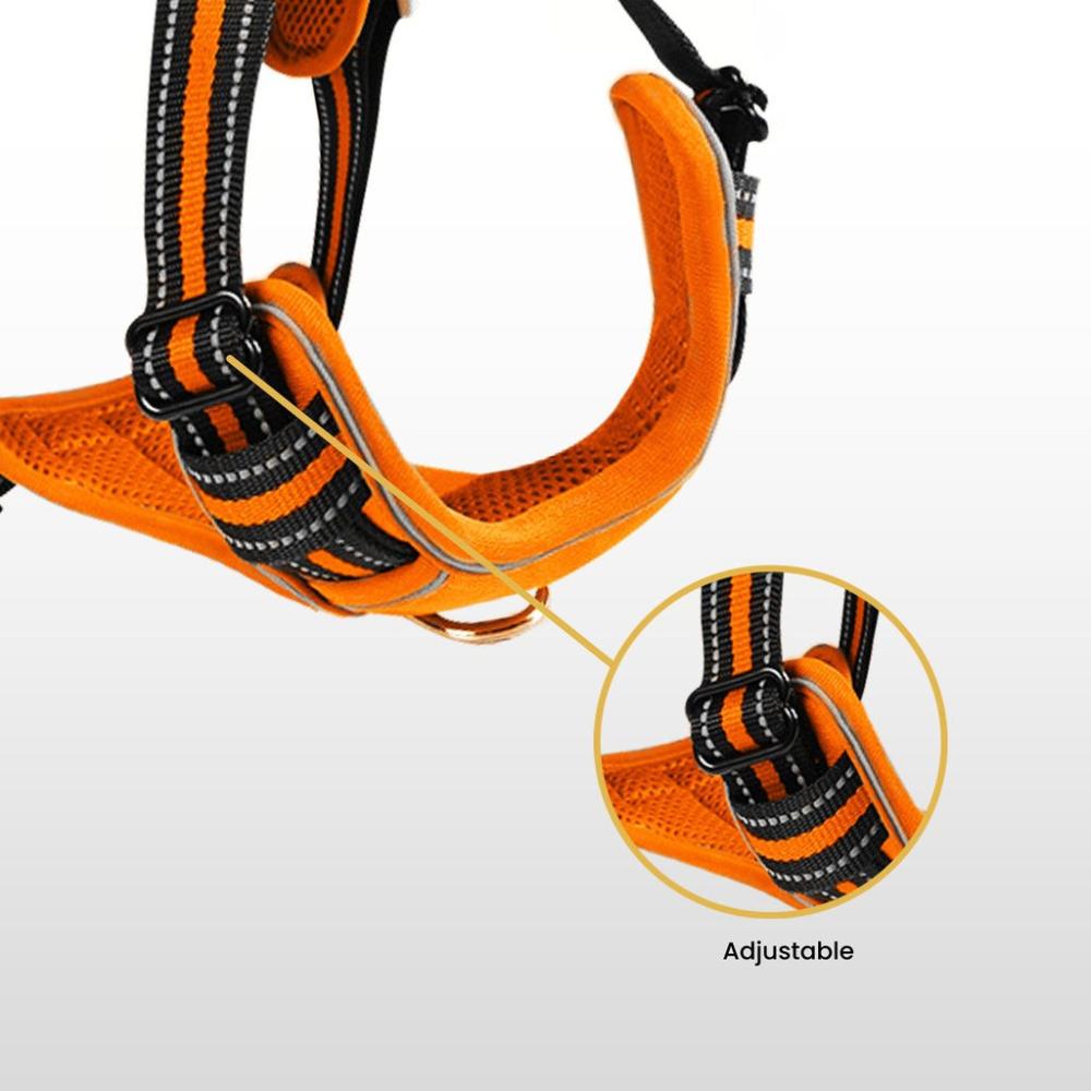 Adjustable Dog Harness Vest XXL Size (Orange)