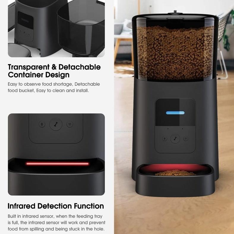 Wi-Fi 6L Automatic Pet Feeder (Black)