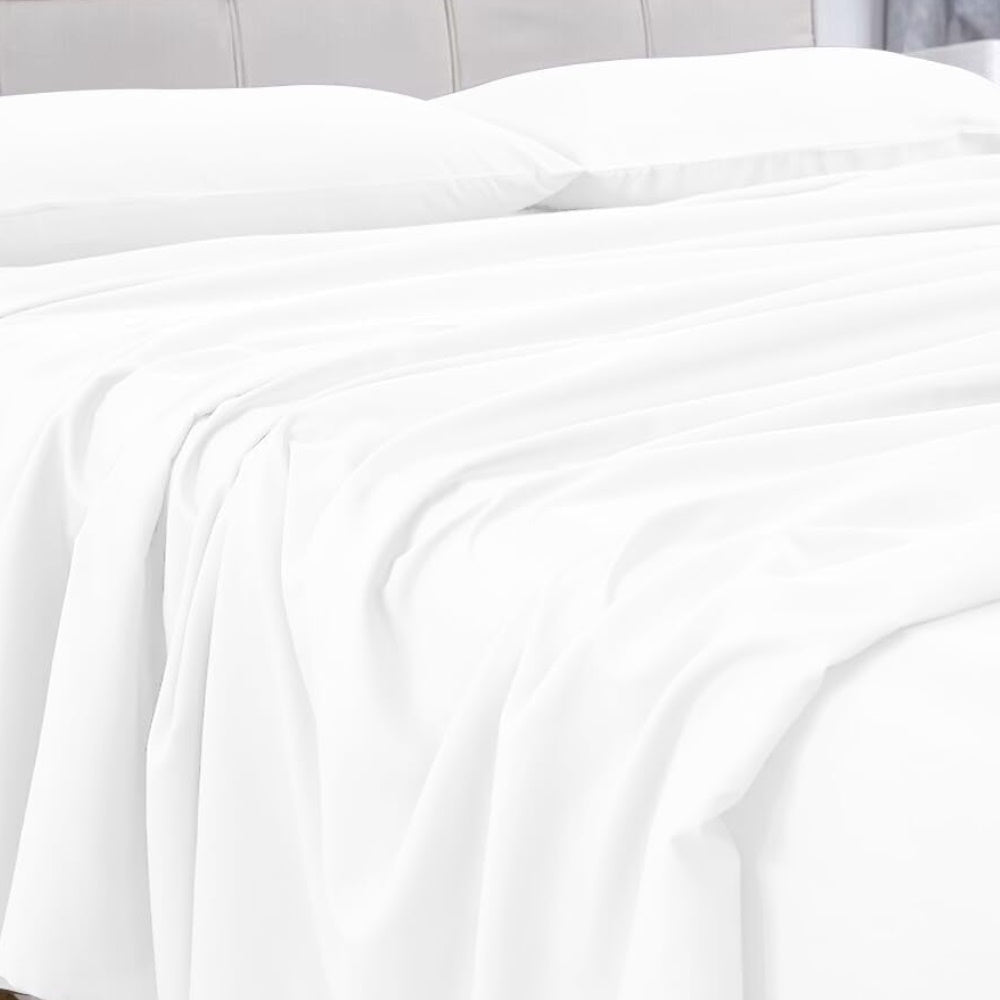 2000 Thread Count Ultra Soft Microfiber 4 Pcs Bed Sheet Set - Single (White)