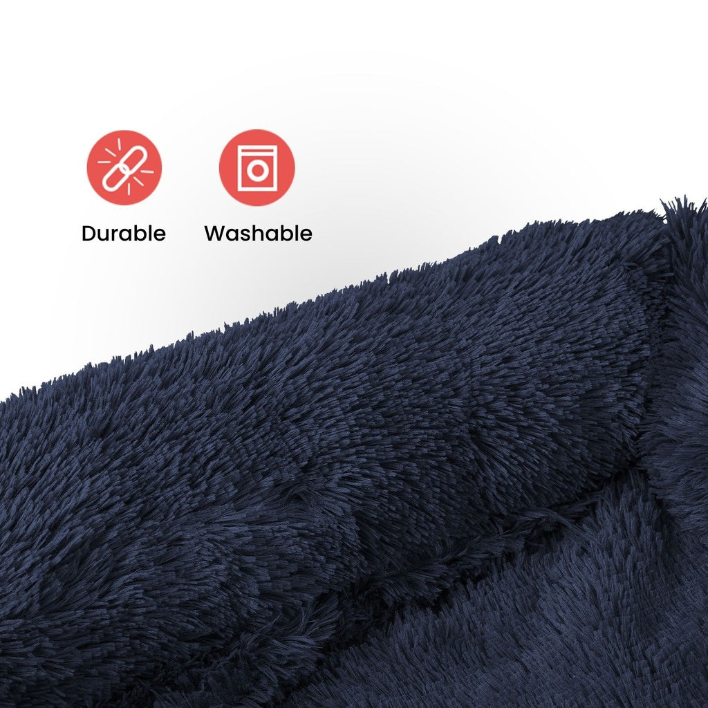 Pet Sofa Cover Soft with Bolster L Size (Dark Blue)