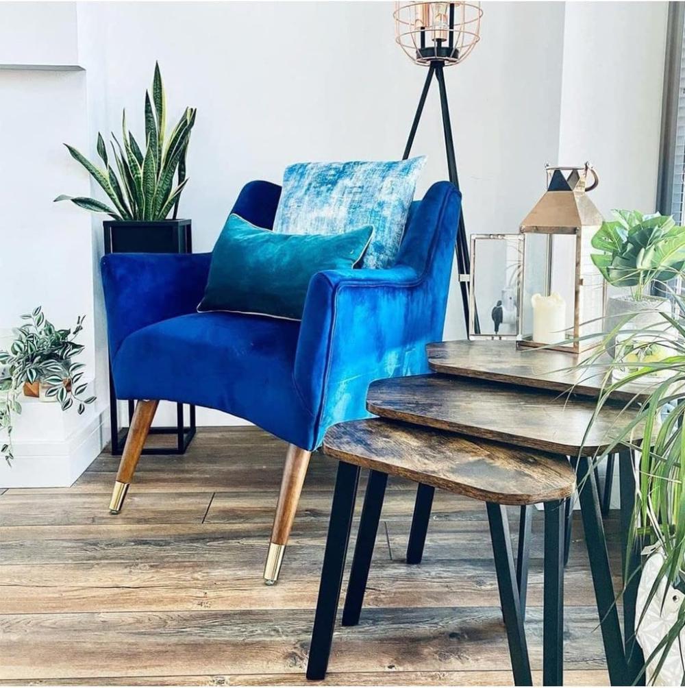 Nesting Coffee Table Set of 3 - Rustic Brown and Black