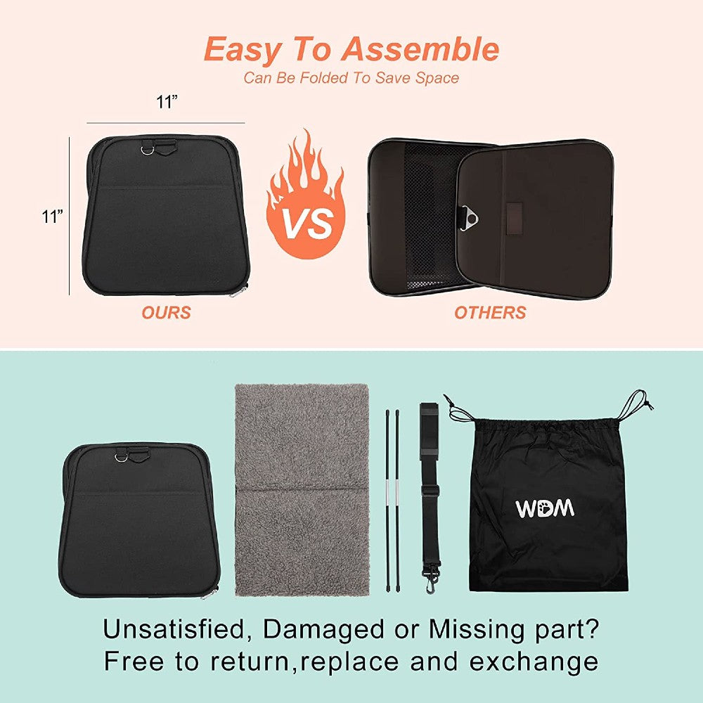 Adjustable Portable Pet Carrier-L Size (Black)