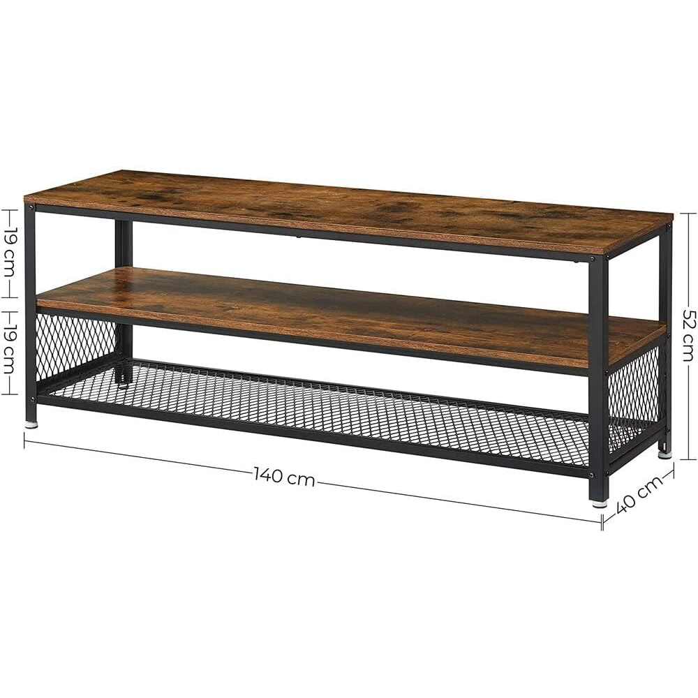 Industrial TV Stand for Screen Size up to 60 Inches - Rustic Brown