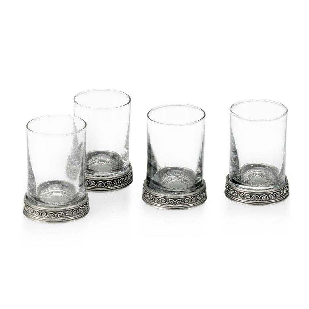 Royal Selangor Pewter Playing Cards Shot Glasses Set of 4