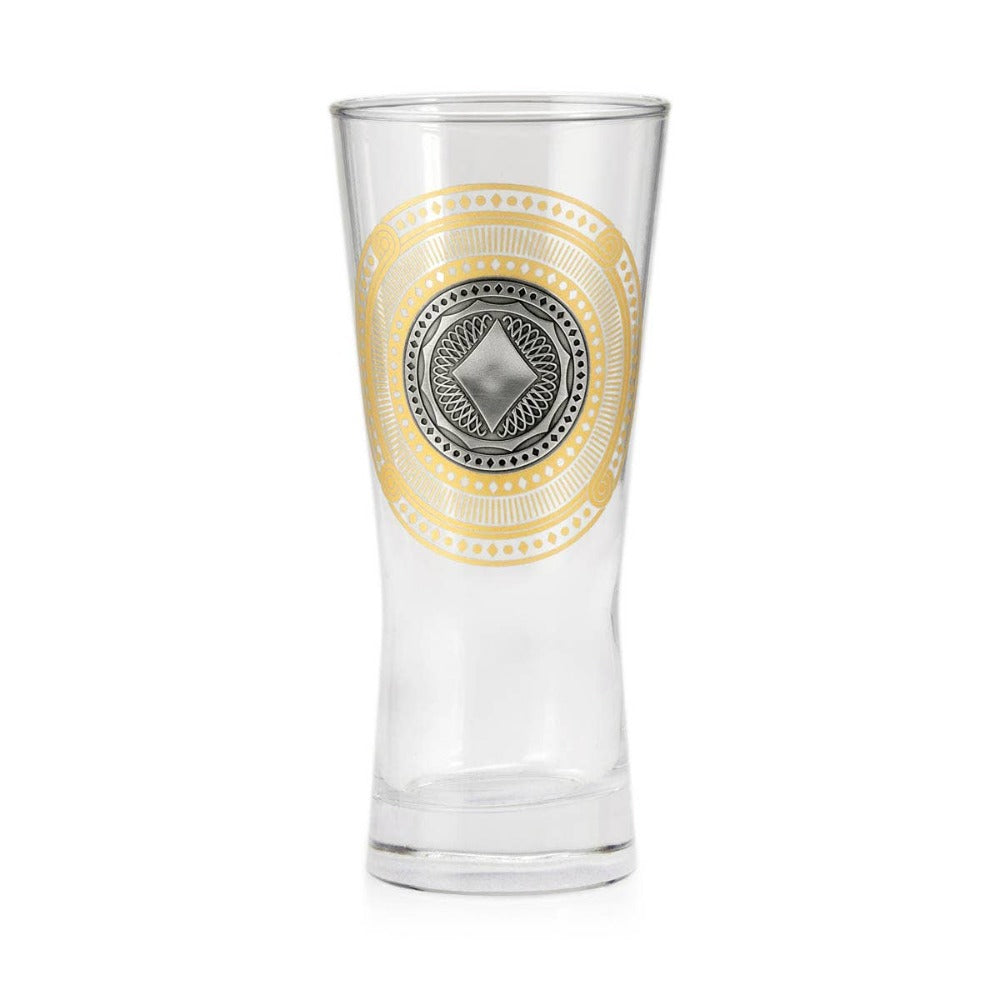 Royal Selangor Gold Toned Playing Cards Pewter Motif Pilsner Quartet