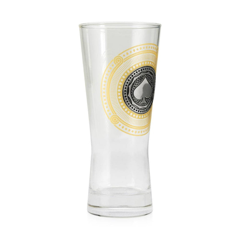 Royal Selangor Gold Toned Playing Cards Pewter Motif Pilsner Quartet