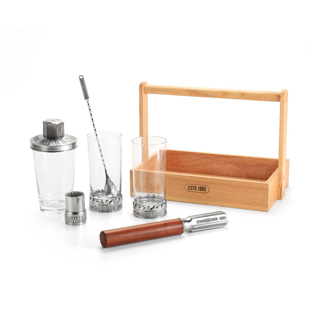 Royal Selangor Bar Toolbar 6 Piece Set W/  Wooden Case