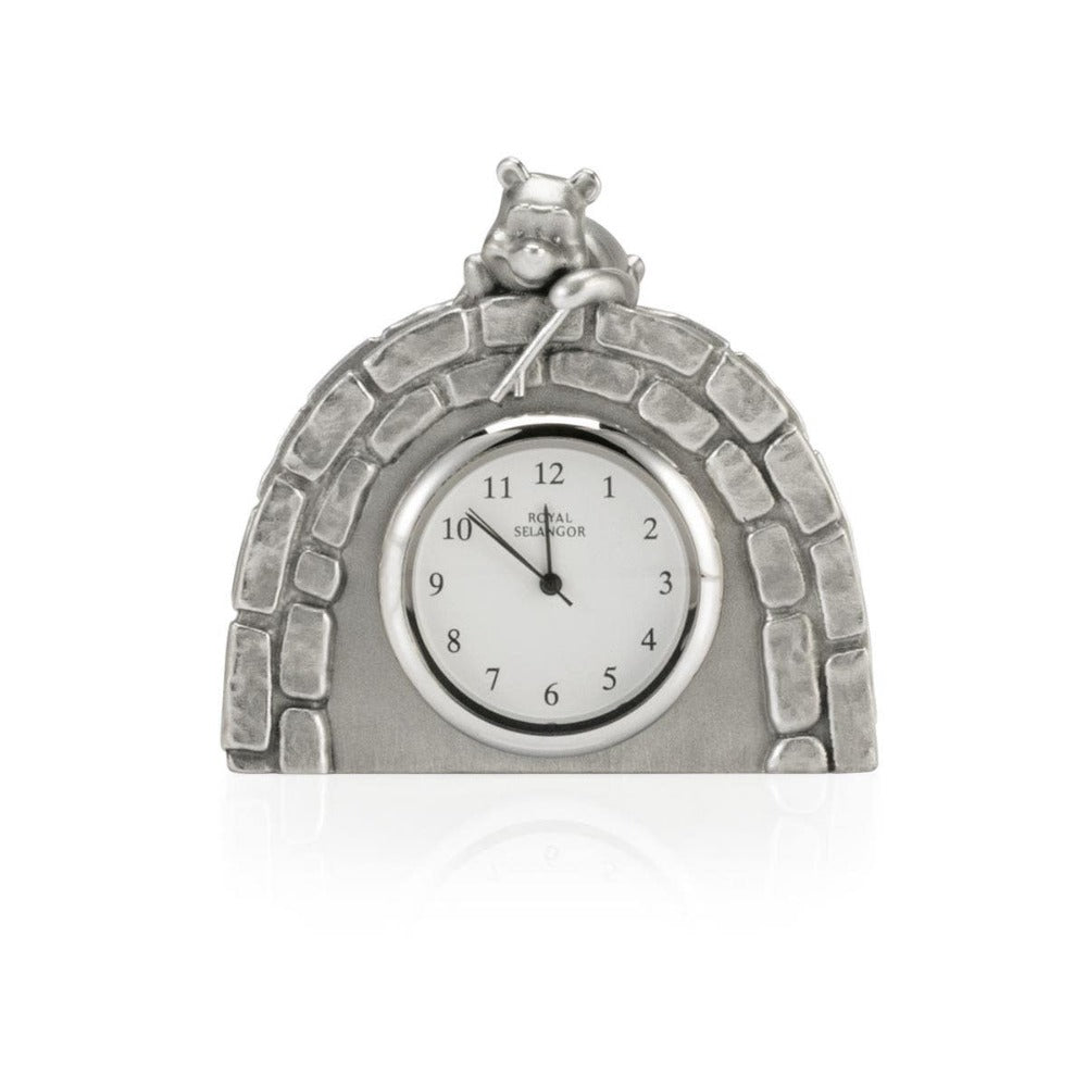 Royal Selangor Winnie Pooh sticks Pewter Table Clock