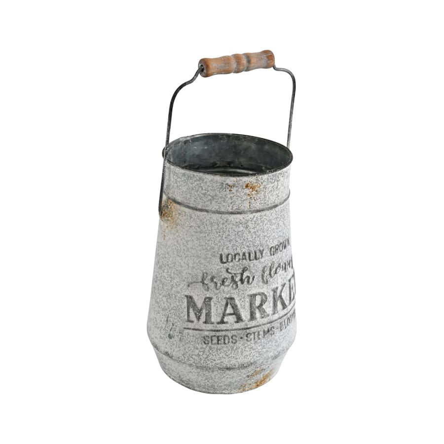 Locally Grown Fresh Flower Market Planter - Distressed Taupe