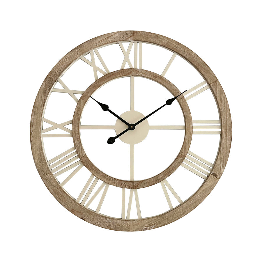 70cm Hamptons Double-Frame Floating Wall Clock