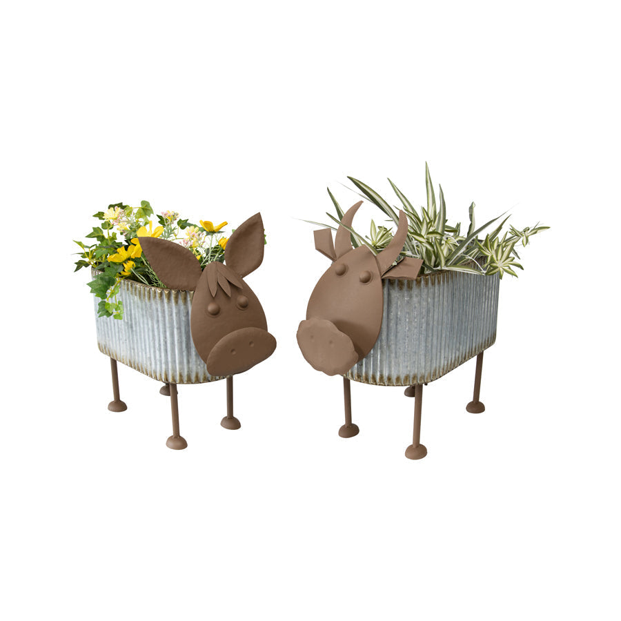 Nested Cow Outdoor Planters Set of 2
