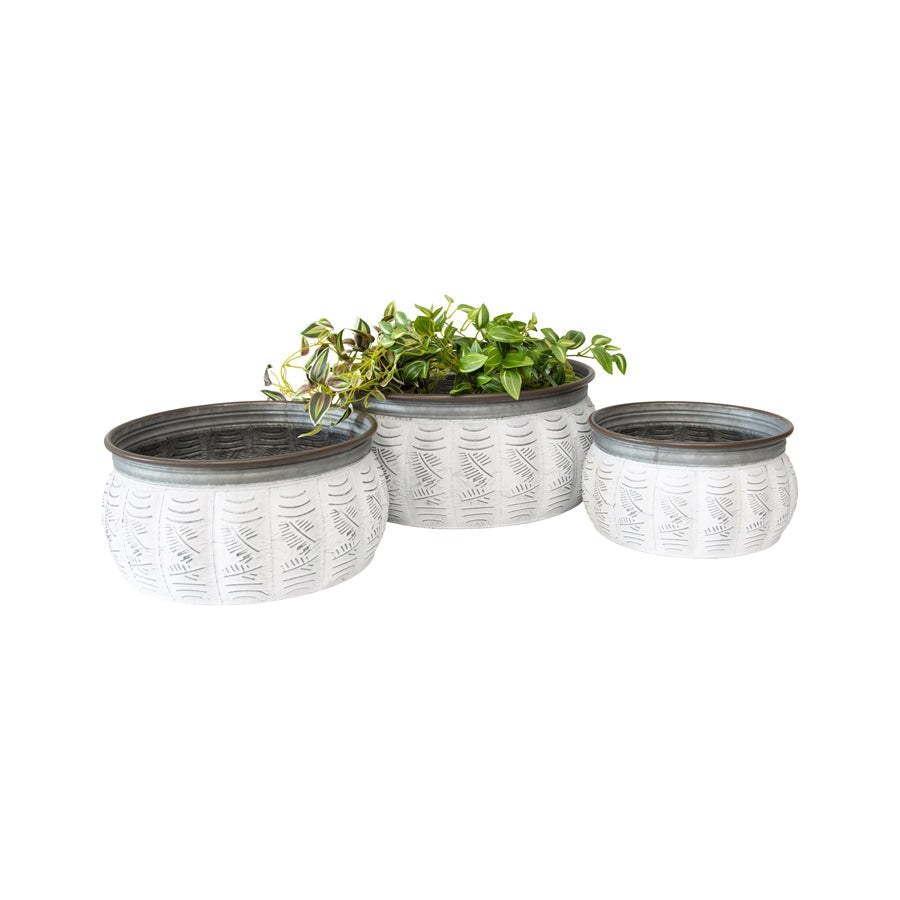 Nested Round French Planters Set Of 3