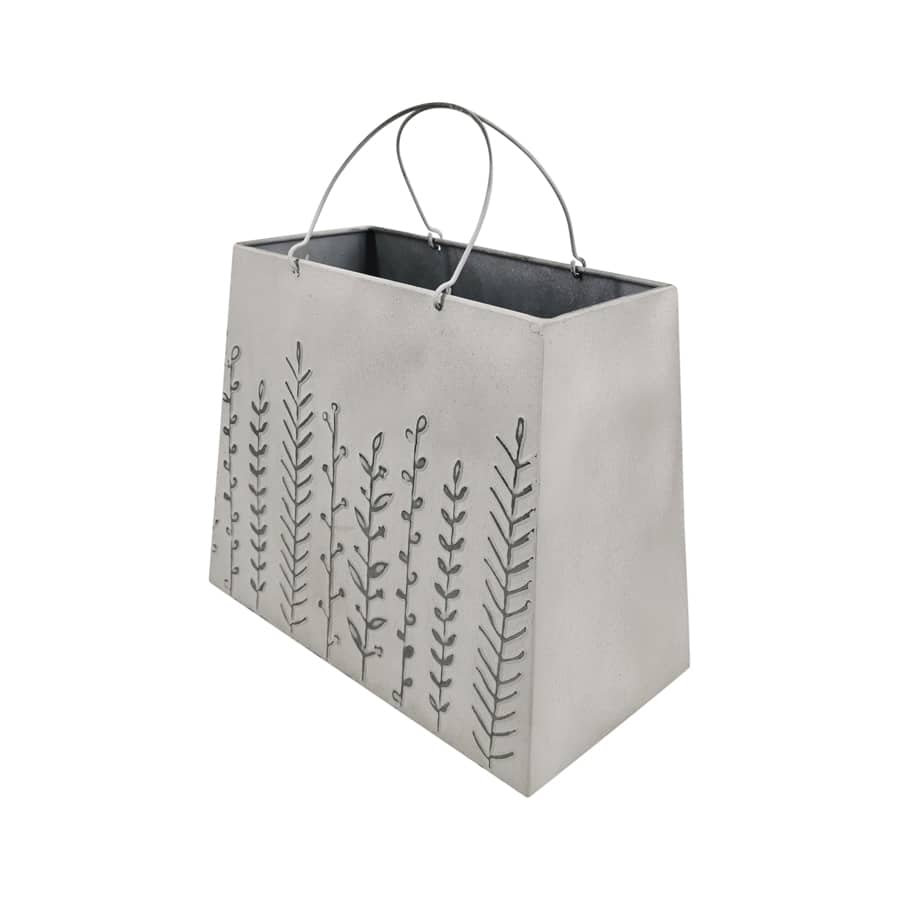 Distressed White Handbag Outdoor Planter