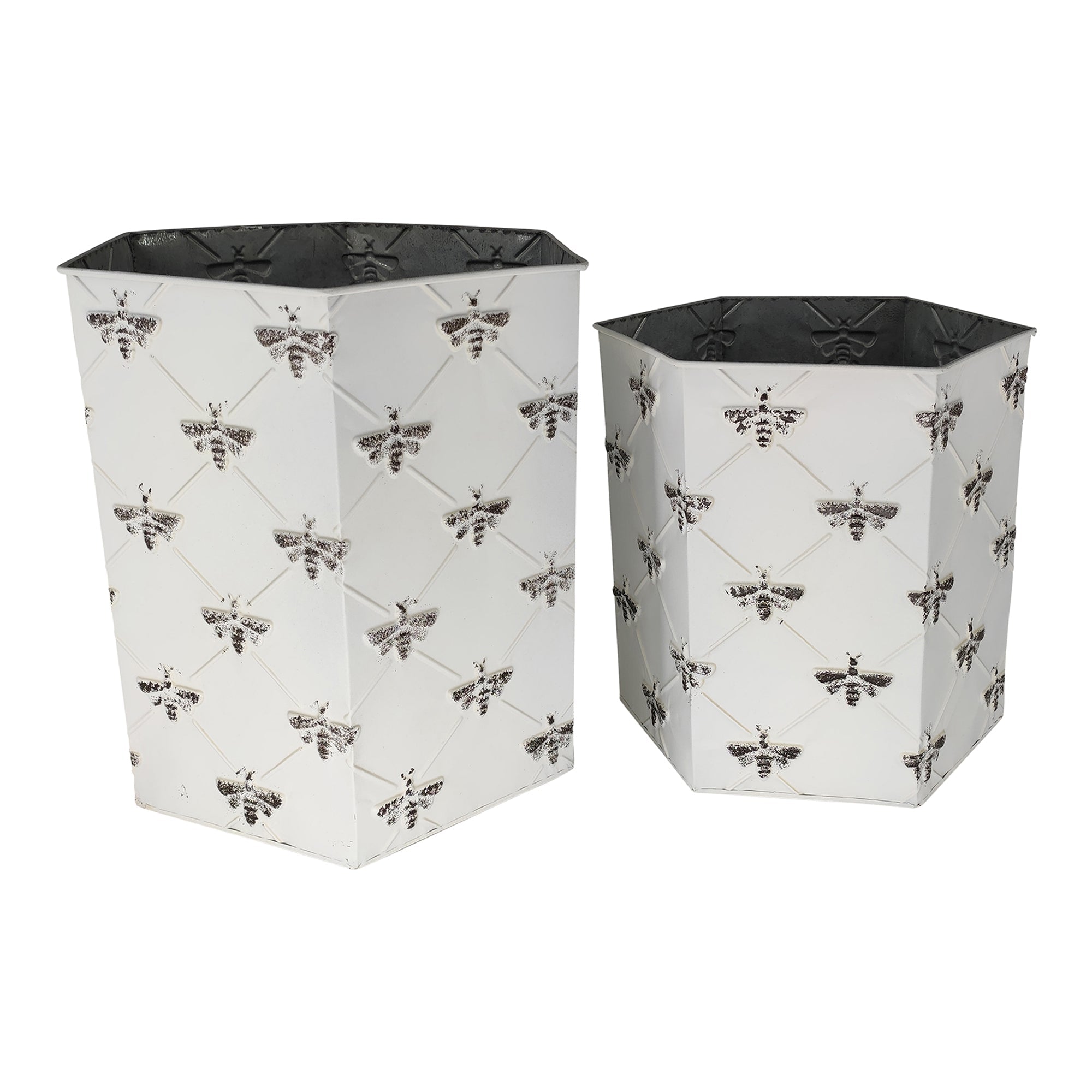 Set Of 2 Outdoor Nested Hexagon Bee Planters