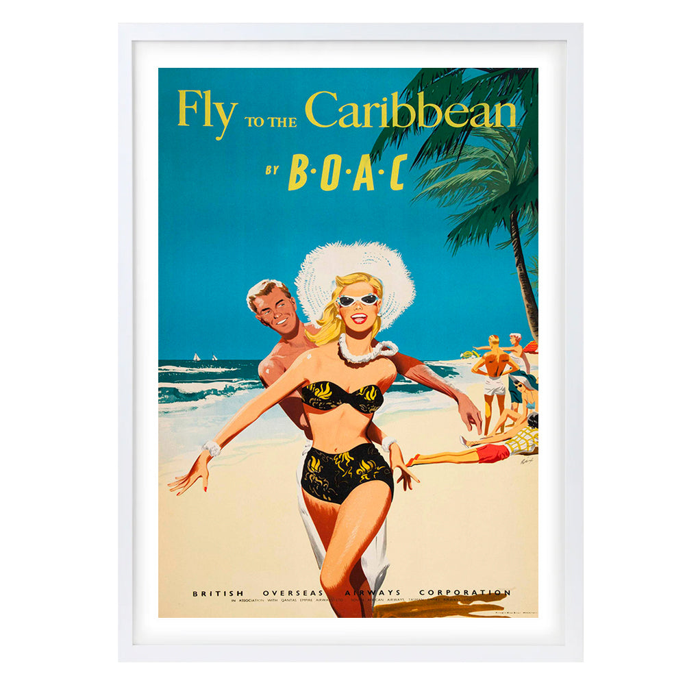 Fly Caribbean by B.O.A.C 105cm x 81cm Framed A1 Art Print