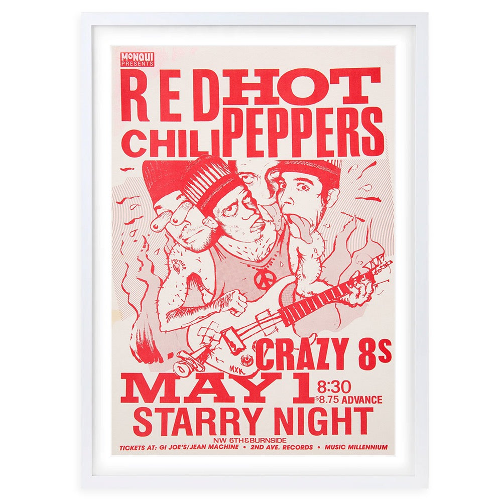 Red Hot Chili Peppers - Starry Night 1980 105cm x 81cm Framed A1 Art Print