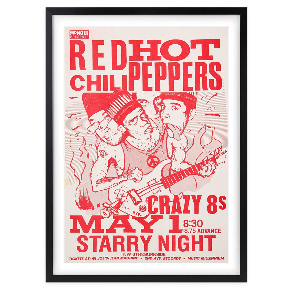 Red Hot Chili Peppers - Starry Night 1980 105cm x 81cm Framed A1 Art Print