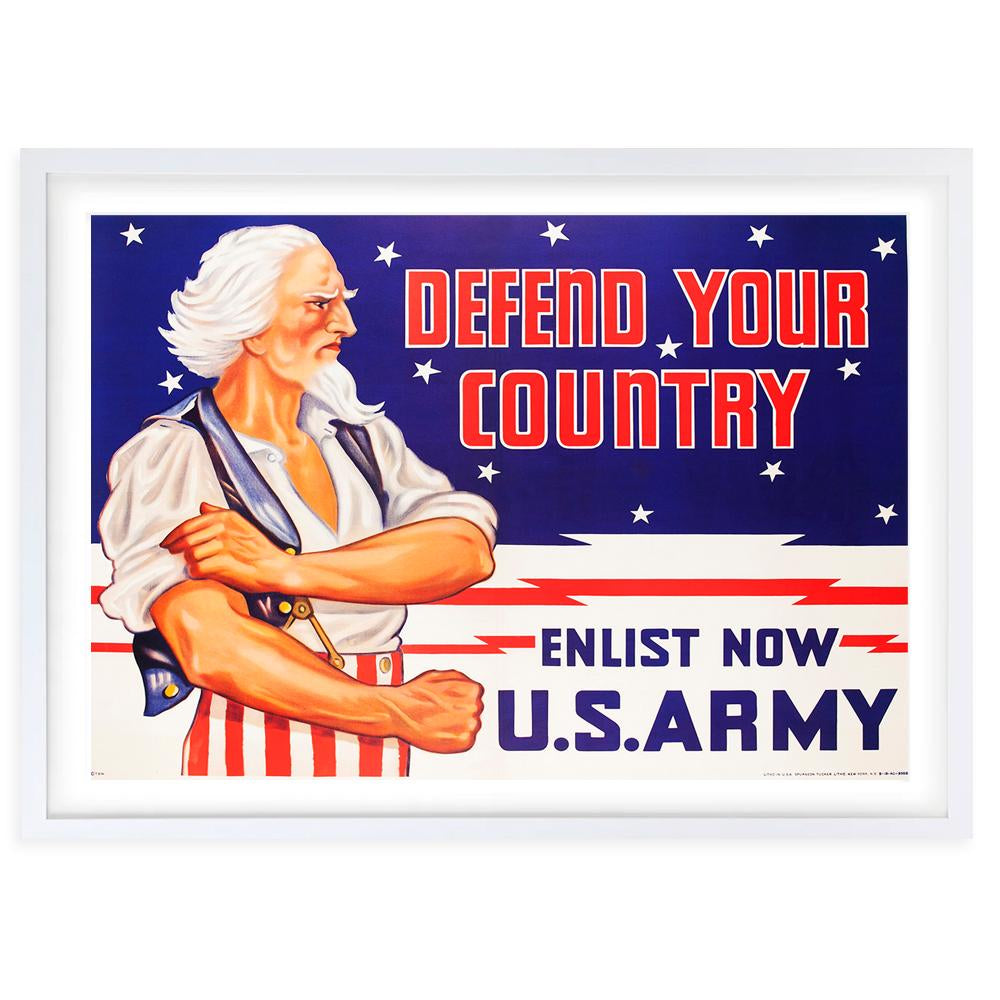 Us Army Defend Your Country 105cm x 81cm Framed A1 Art Print
