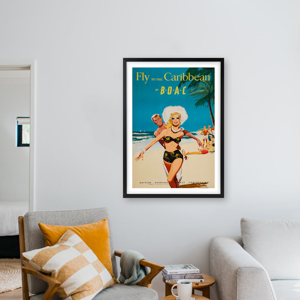 Fashion Names Bold On Palm Trees 105cm x 81cm Framed A1 Art Print