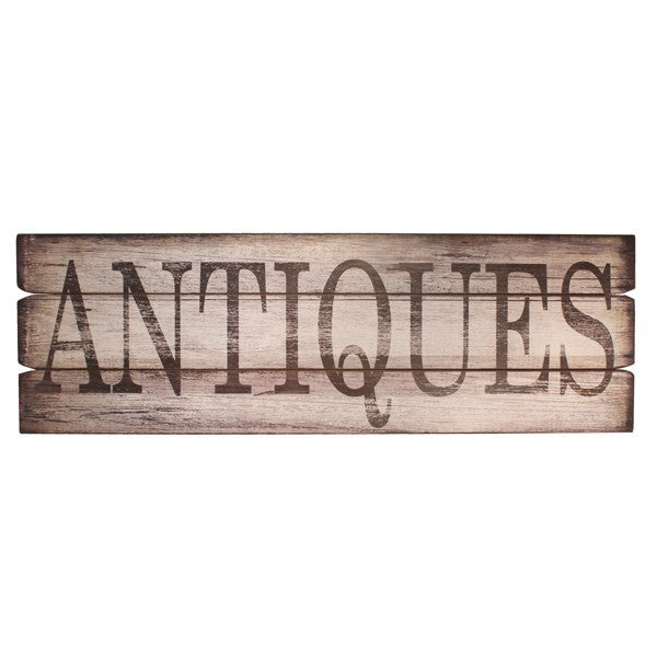"ANTIQUES" Wood Sign Plaque