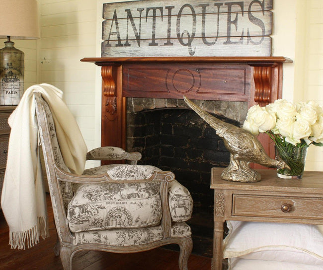 "ANTIQUES" Wood Sign Plaque