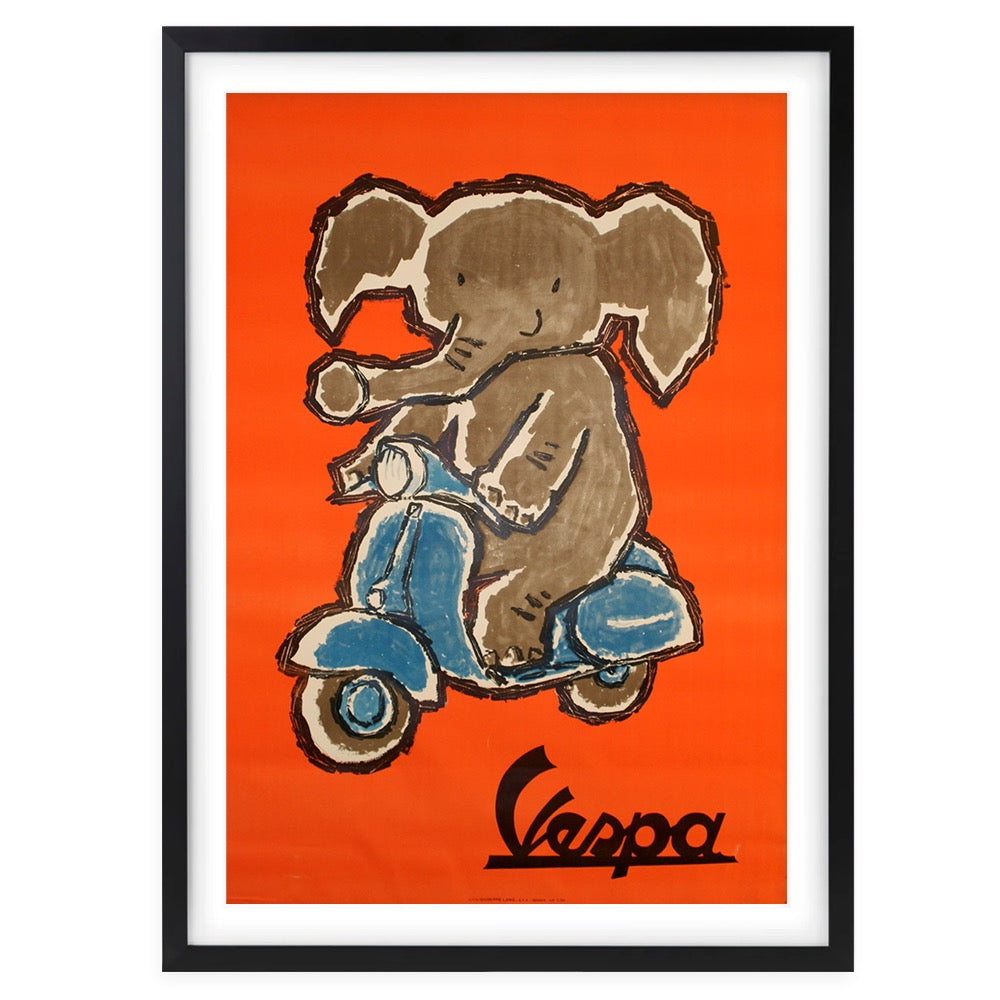Vespa Elephant 105cm x 81cm Framed A1 Art Print