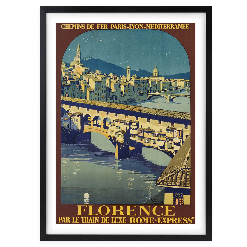 Florence Rome Express 105cm x 81cm Framed A1 Art Print