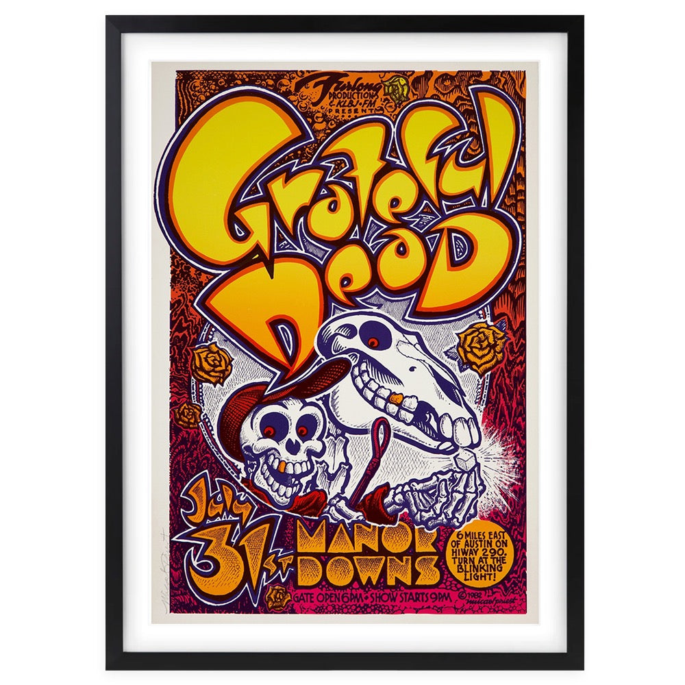 The Grateful Dead - Manor Downs 1982 105cm x 81cm Framed A1 Art Print