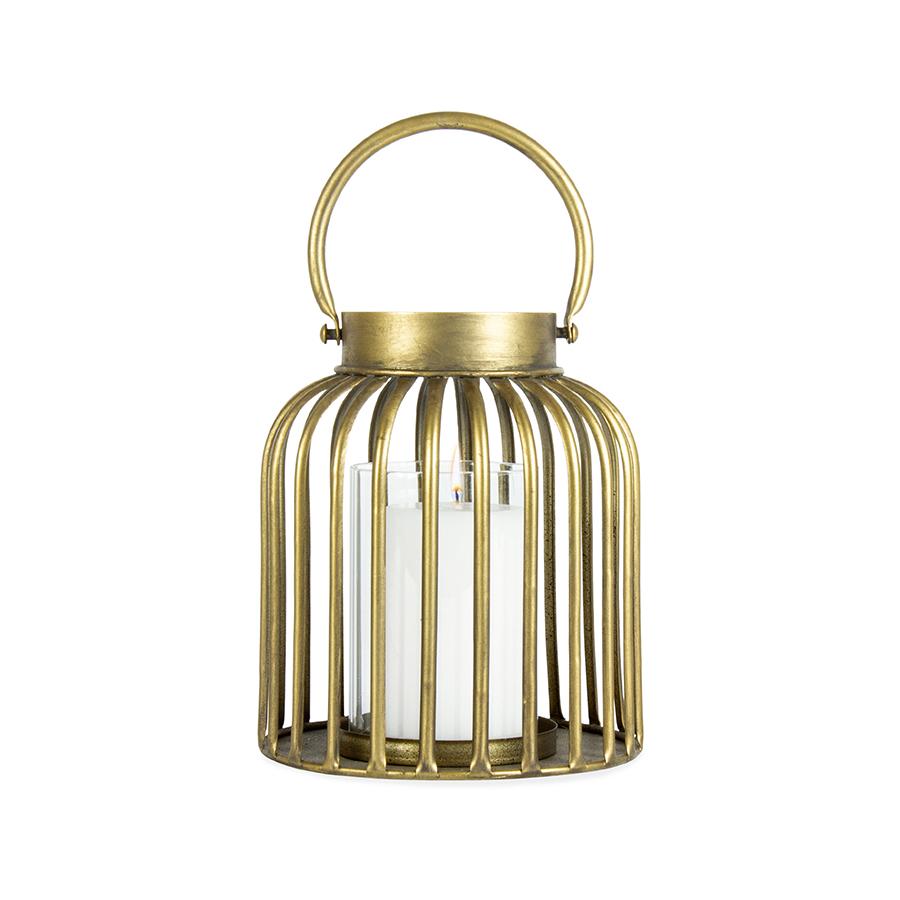 Bold Contemporary Table Lantern With Handle & Glass Large