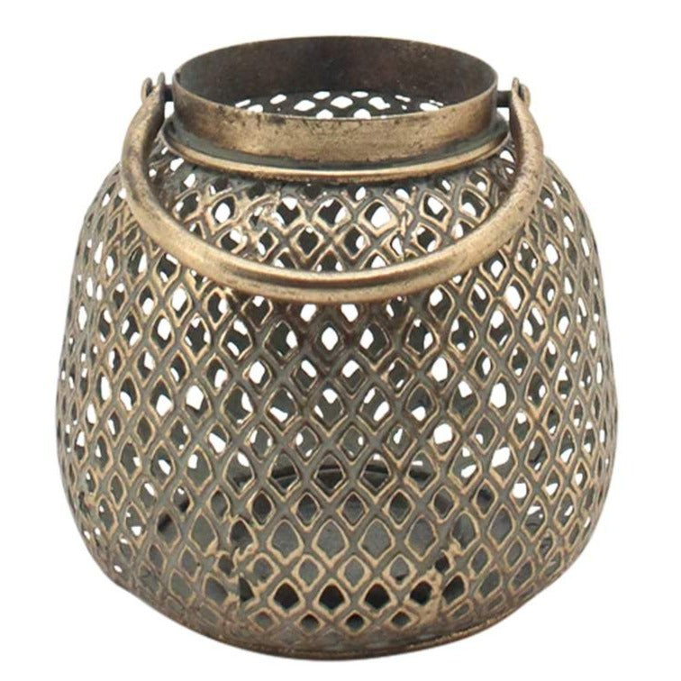 Diamant With Handle Pillar Candle Holder Lantern