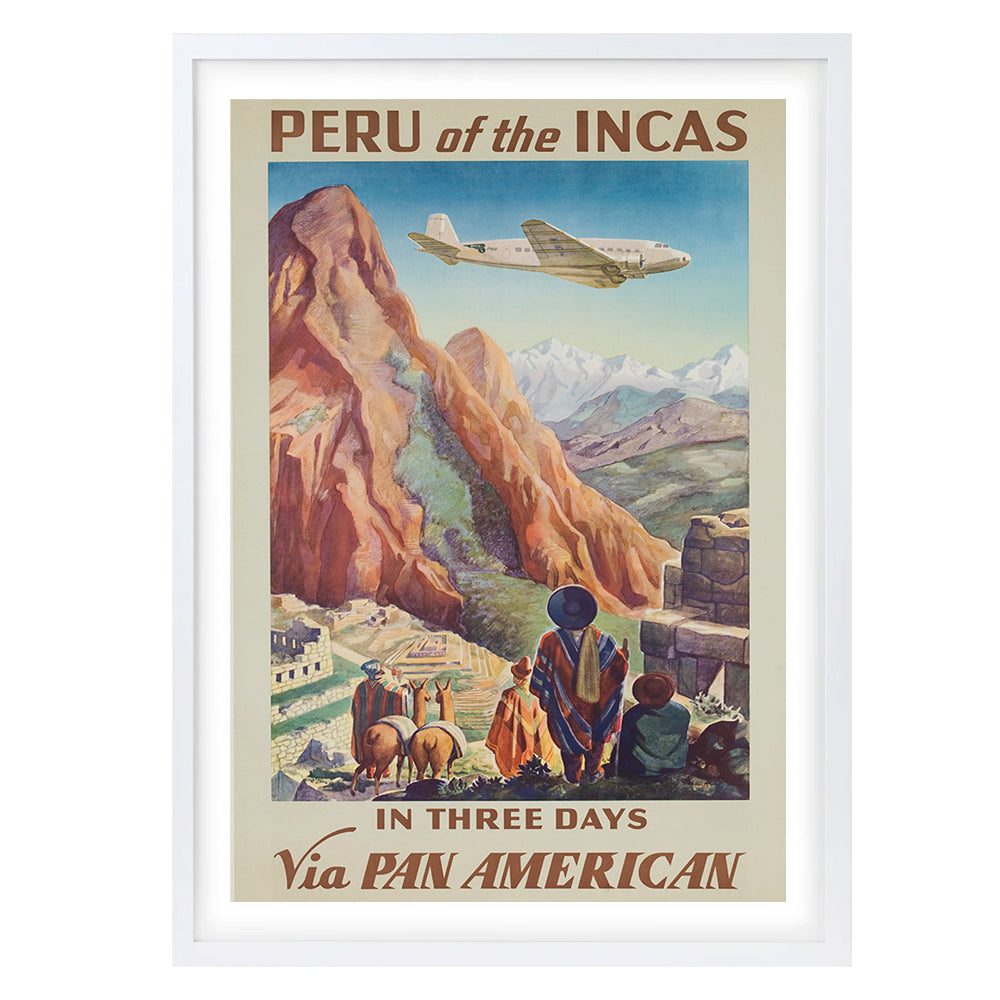 Peru Of The Incas PAN AM Airlines 105cm x 81cm Framed A1 Art Print