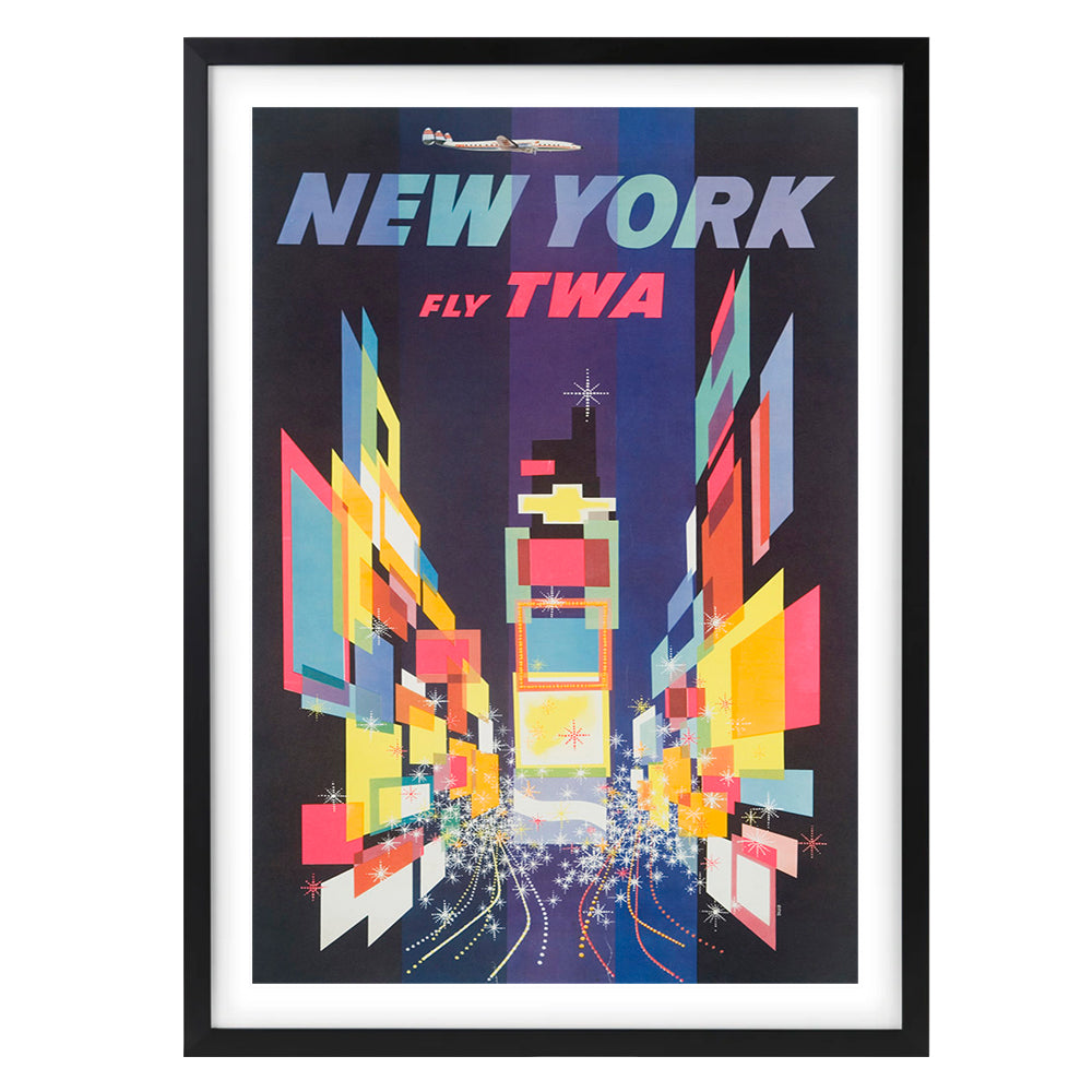 TWA New York 105cm x 81cm Framed A1 Art Print