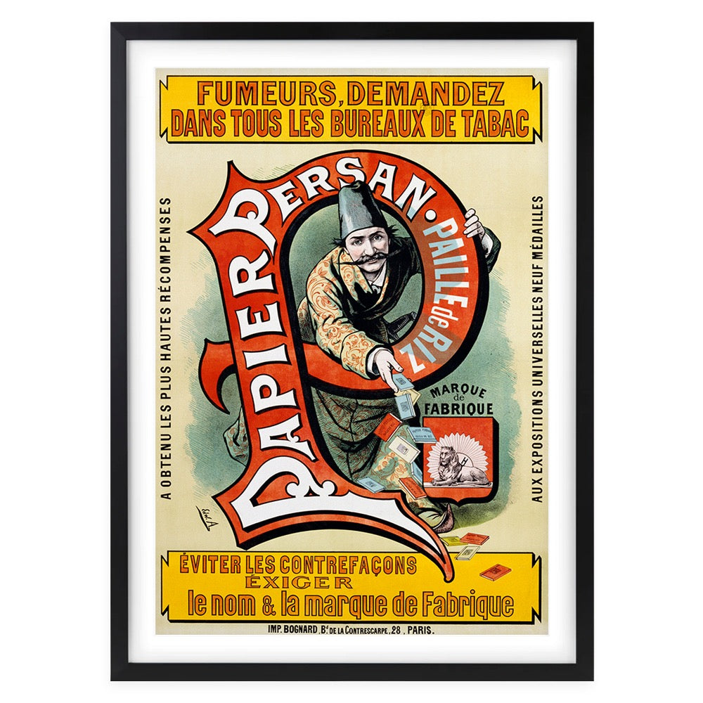 Papier Persan 105cm x 81cm Framed A1 Art Print