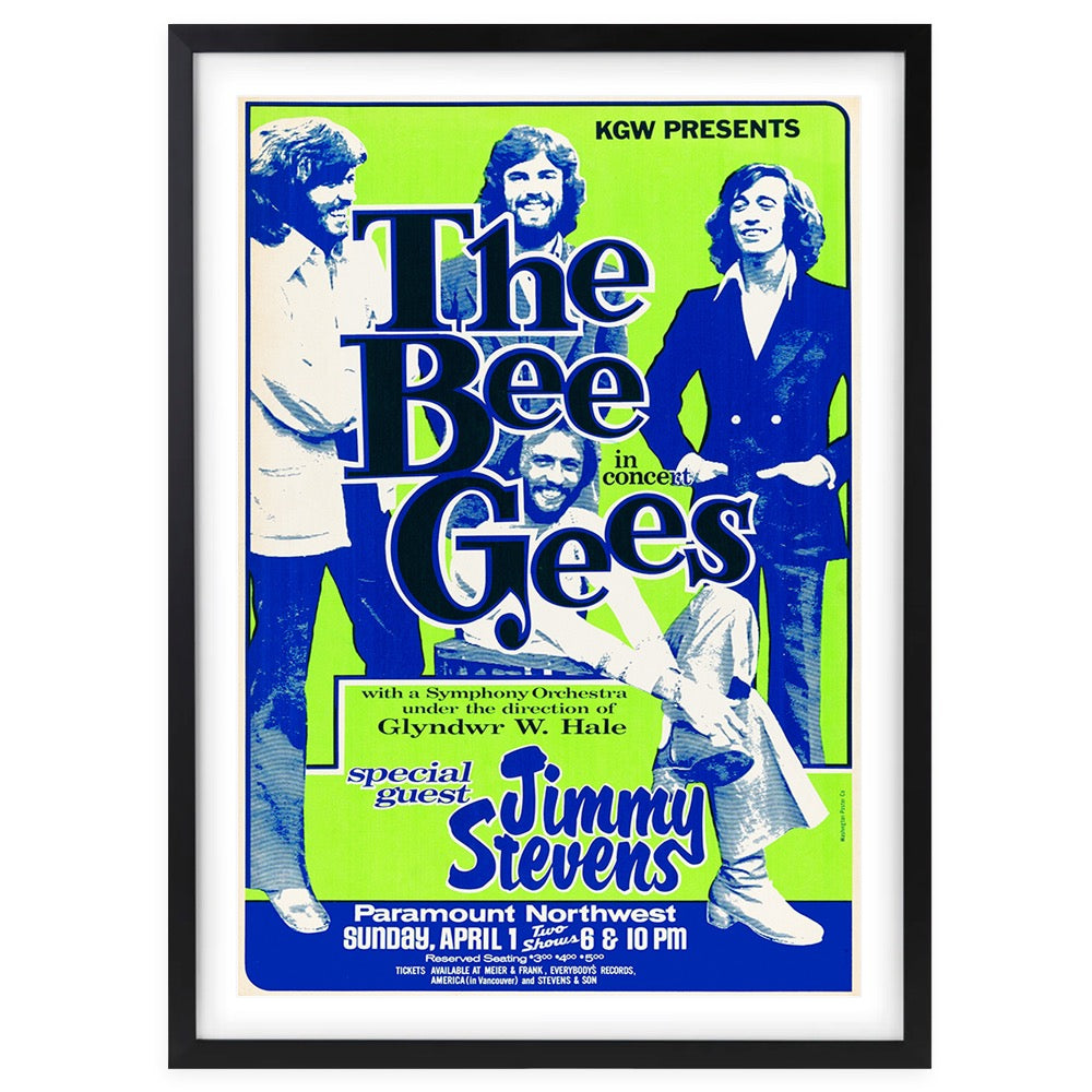 The Bee Gees - Jimmy Stevens 1973 105cm x 81cm Framed A1 Art Print