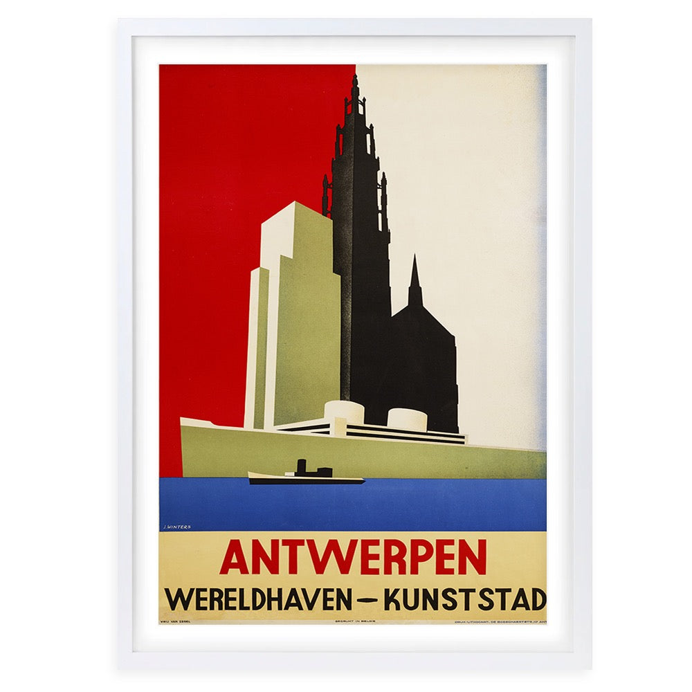 Antwerpen Large 105cm x 81cm Framed A1 Art Print