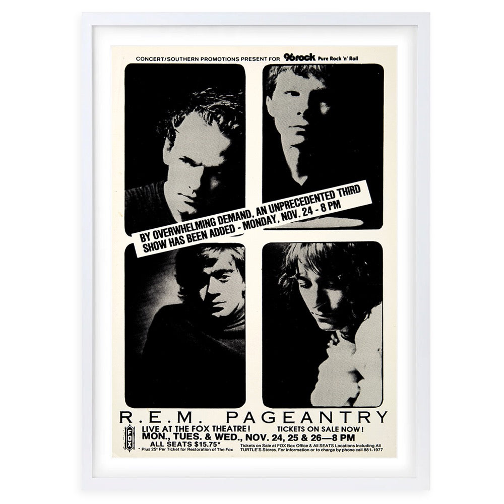 R.E.M. - Pageantry 1986 105cm x 81cm Framed A1 Art Print