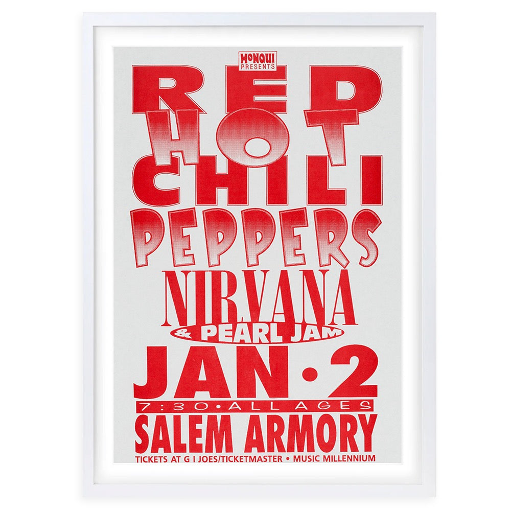 Red Hot Chili Peppers - Nirvana - Pearl Jam 1992 105cm x 81cm Framed A1 Art Print