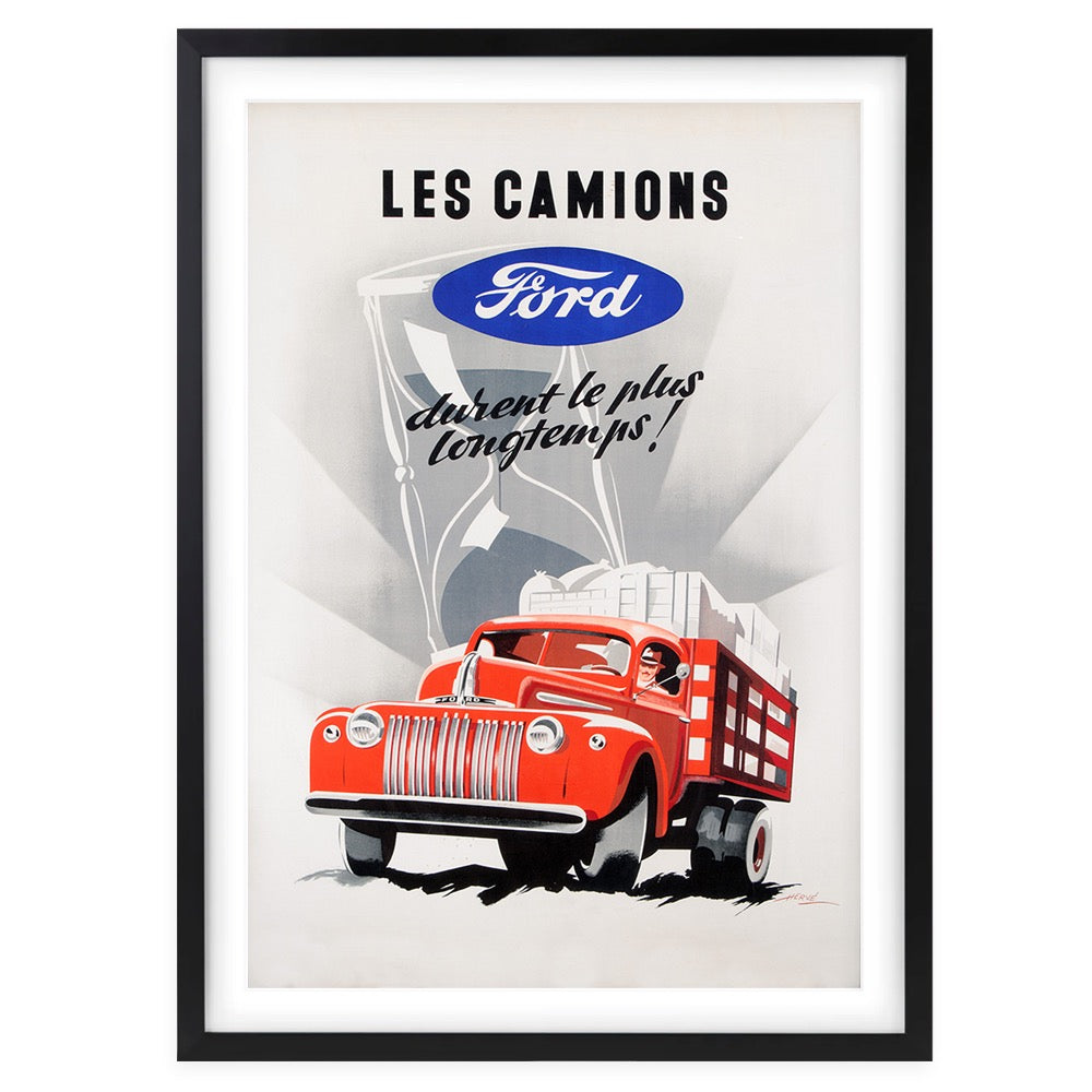 Les Camions Ford 105cm x 81cm Framed A1 Art Print