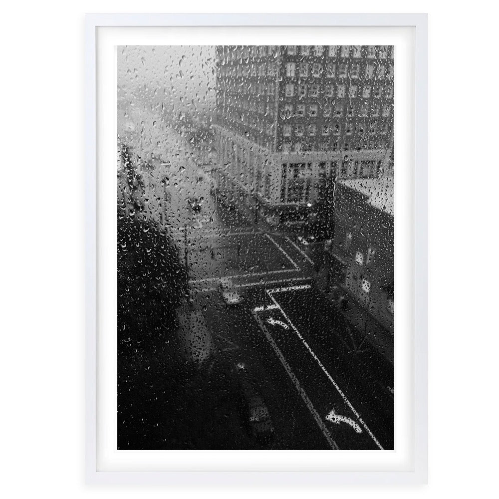 Rainy City Street 105cm x 81cm Framed A1 Art Print
