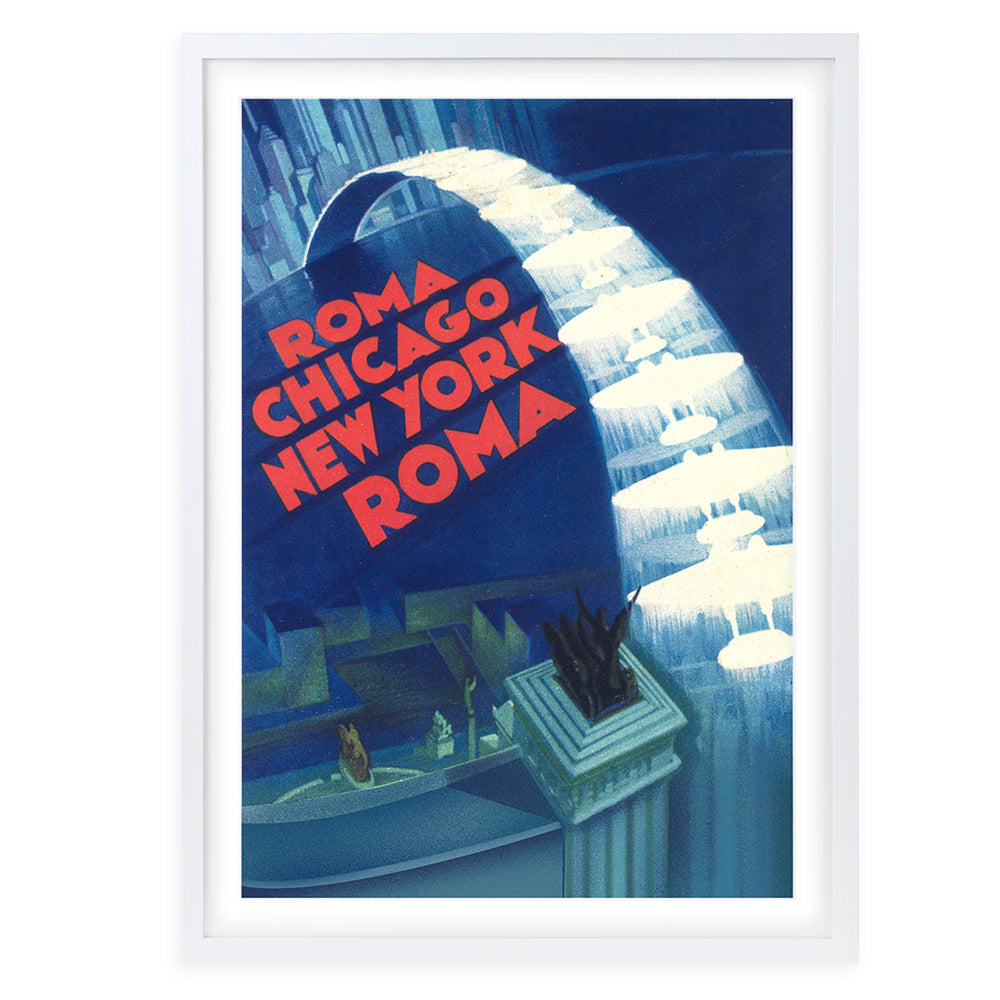 Roma Chicago New York 105cm x 81cm Framed A1 Art Print