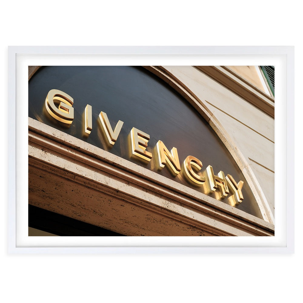 Givenchy Sign 105cm x 81cm Framed A1 Art Print