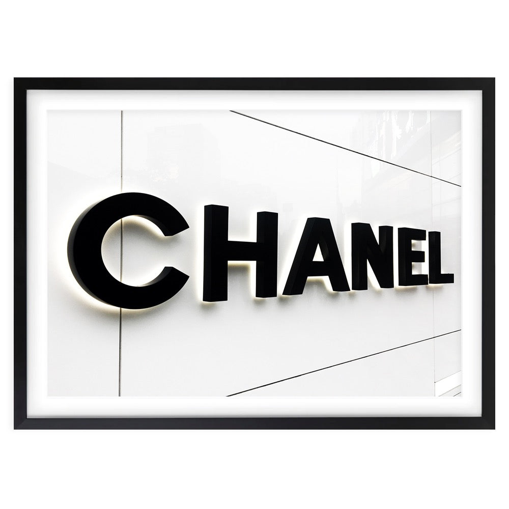 Chanel Sign Large 105cm x 81cm Framed A1 Art Print