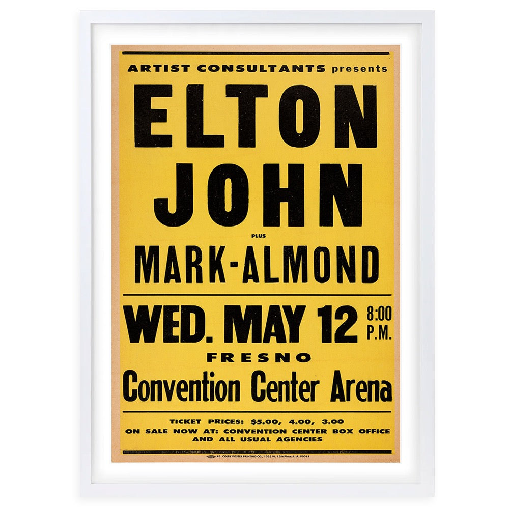 Elton John - Convention Center 1971 105cm x 81cm Framed A1 Art Print