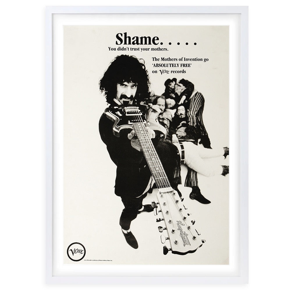 Frank Zappa - Absolutely Free Poster 1967 105cm x 81cm Framed A1 Art Print